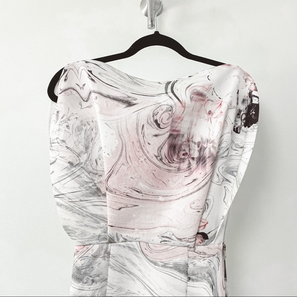 ASOS Open Top Marble Print Exposed Scuba Midi Dress Size 2 - Picture 7 of 12